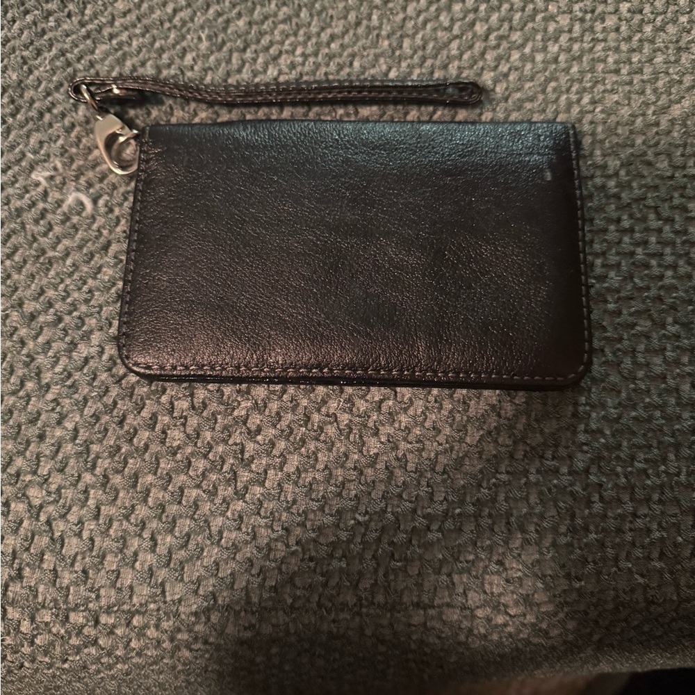 HOBO Classic Black Leather Wristlet